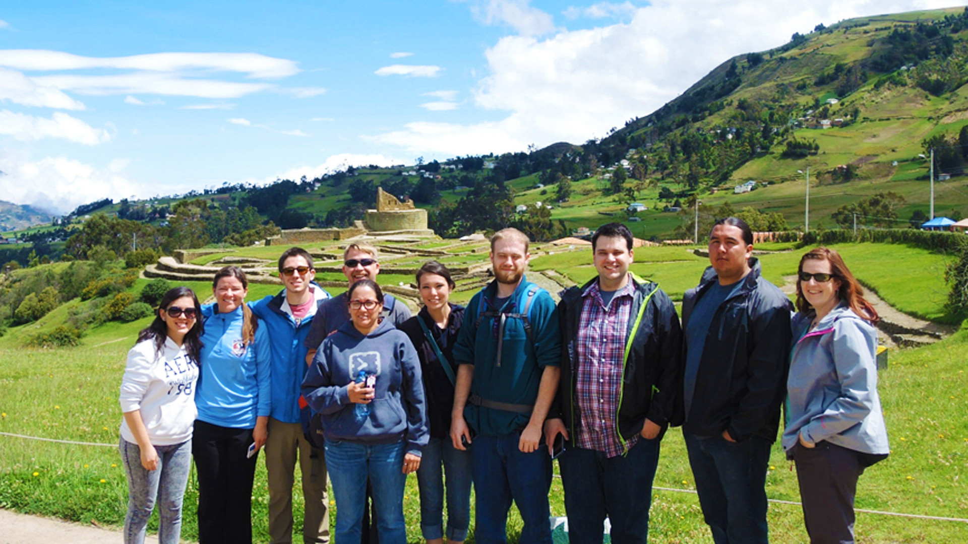 Social science students on a field trip to South America